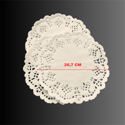 26,7 cm Yuvarlak Dantel Kâğıt Pasta & Sunum Altlığı 50 adet