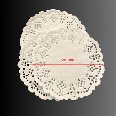 29 cm Yuvarlak Dantel Kâğıt Pasta & Sunum Altlığı 50 adet