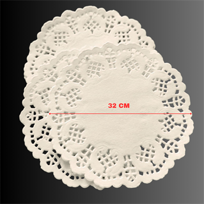 32 cm Yuvarlak Dantel Kâğıt Pasta & Sunum Altlığı 50 adet