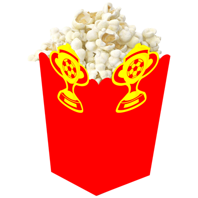 3D Sarı Kırmızı Taraftar Temalı Popcorn Mısır Kutusu 8 li Paket