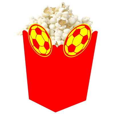 3D Sarı Kırmızı Taraftar Temalı Popcorn Mısır Kutusu 8 li Paket