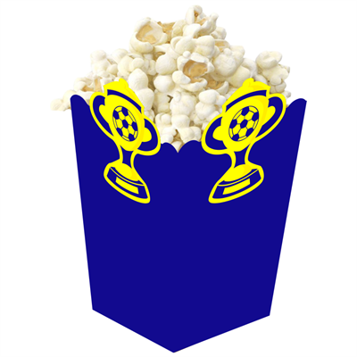 3D Sarı Lacivert Taraftar Temalı Popcorn Mısır Kutusu 8 li Paket