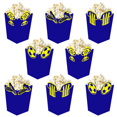 3D Sarı Lacivert Taraftar Temalı Popcorn Mısır Kutusu 8 li Paket