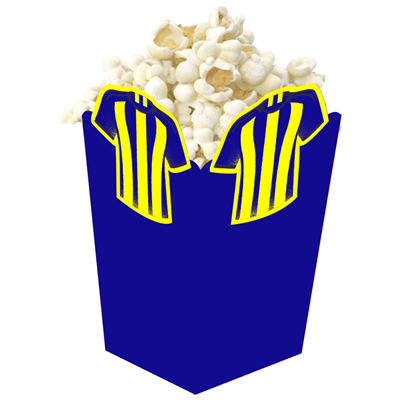 3D Sarı Lacivert Taraftar Temalı Popcorn Mısır Kutusu 8 li Paket
