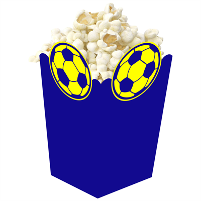 3D Sarı Lacivert Taraftar Temalı Popcorn Mısır Kutusu 8 li Paket