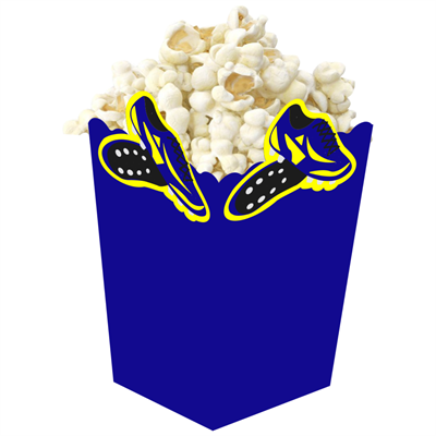 3D Sarı Lacivert Taraftar Temalı Popcorn Mısır Kutusu 8 li Paket