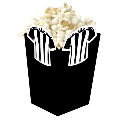 3D Siyah Beyaz Taraftar Temalı Popcorn Mısır Kutusu 8 li Paket