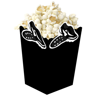 3D Siyah Beyaz Taraftar Temalı Popcorn Mısır Kutusu 8 li Paket