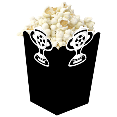 3D Siyah Beyaz Taraftar Temalı Popcorn Mısır Kutusu 8 li Paket