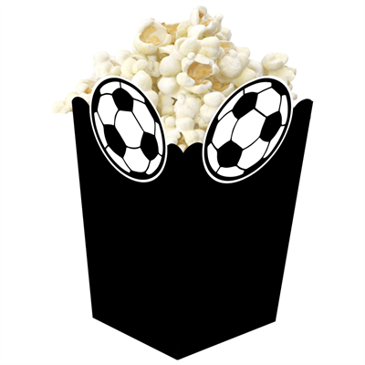 3D Siyah Beyaz Taraftar Temalı Popcorn Mısır Kutusu 8 li Paket