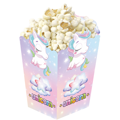 3D Unicorn Temalı Popcorn Mısır Kutusu 8 li Paket