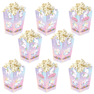 3D Unicorn Temalı Popcorn Mısır Kutusu 8 li Paket