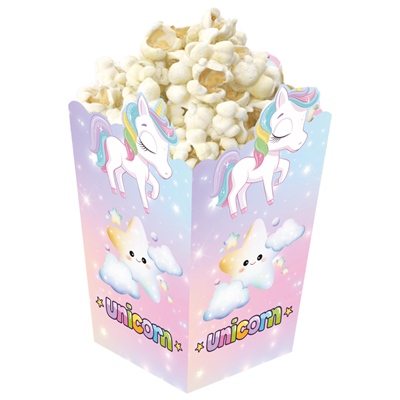 3D Unicorn Temalı Popcorn Mısır Kutusu 8 li Paket