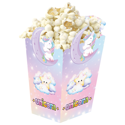 3D Unicorn Temalı Popcorn Mısır Kutusu 8 li Paket