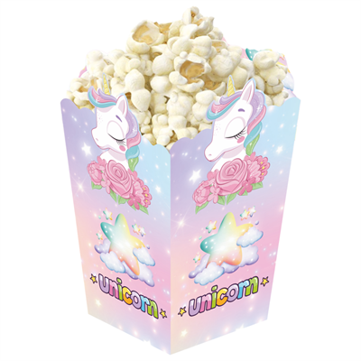 3D Unicorn Temalı Popcorn Mısır Kutusu 8 li Paket