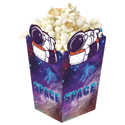 3D Uzay Temalı Popcorn Mısır Kutusu 8 li Paket