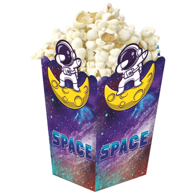3D Uzay Temalı Popcorn Mısır Kutusu 8 li Paket