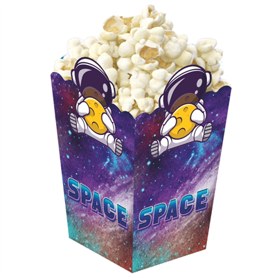 3D Uzay Temalı Popcorn Mısır Kutusu 8 li Paket