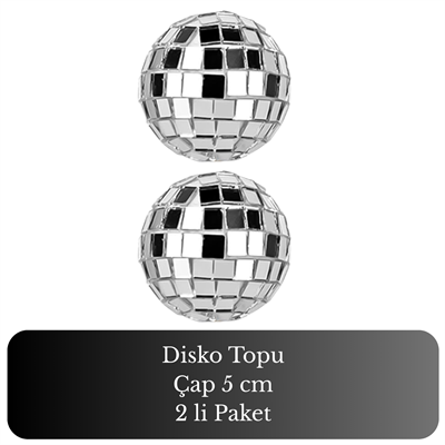 5 cm Gümüş Disko Topu 2 Adet