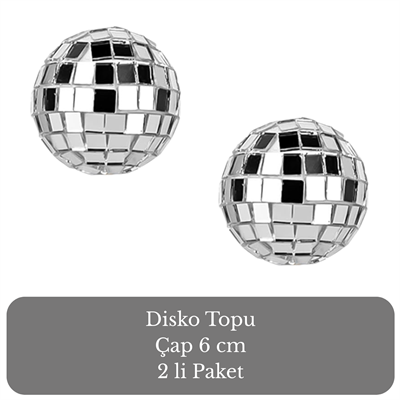 6 cm Gümüş Disko Topu 2 Adet