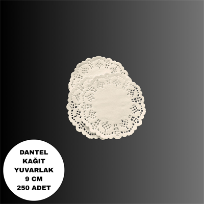 9 cm Yuvarlak Dantel Kâğıt Pasta & Sunum Altlığı 250 adet
