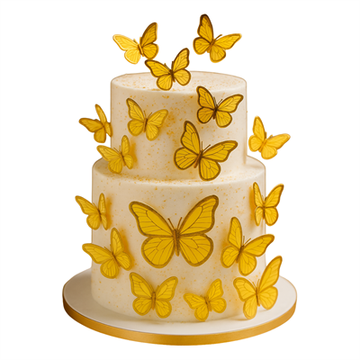 Altın Çerçeveli Karışık Retro Renkli Kağıt Kelebek Süslemeleri – 63lü Paket