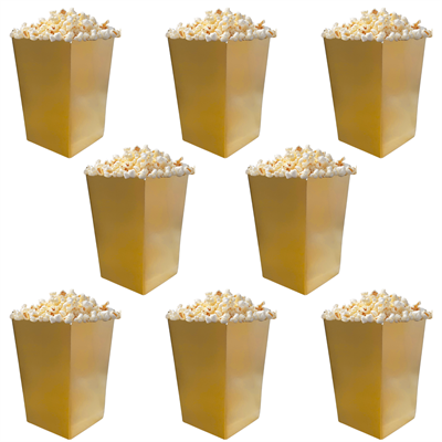 Altın Renkli Popcorn Mısır Kutusu 8 li Paket