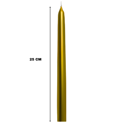 Altın Renkli Şamdan Mum 10 Lu Paket 25 cm