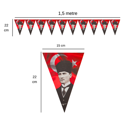 Atatürk Türk Bayrağı Flama Bayrak Set Süs