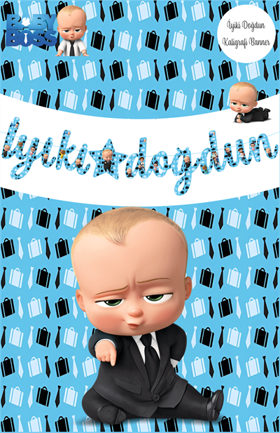 Baby Boss Temalı İyiki Doğdun Kaligrafi Banner