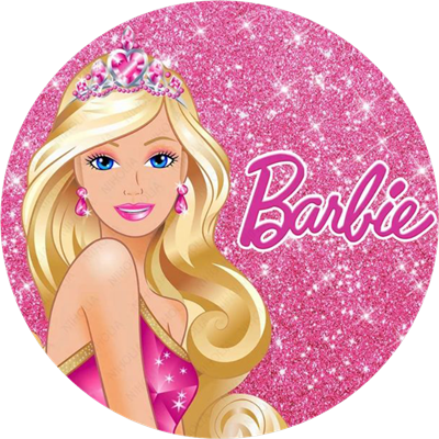 Barbie Yuvarlak Pasta Yenilebilir Resim Baskı 20 cm 
