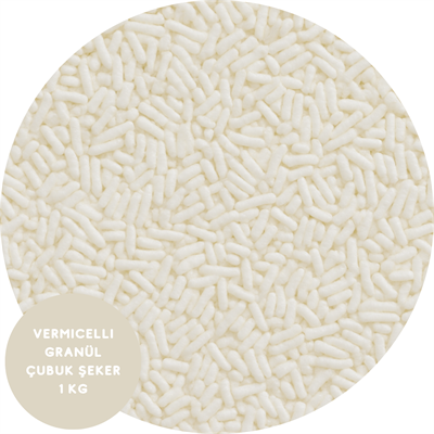 Beyaz Renkli Vermicelli Şeker 1 Kg – Pasta & Tatlı Süsleme Şekeri (Çubuk Şeker)