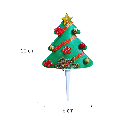 Çam Ağacı Temalı Yılbaşı 3D Pasta ve Cupcake Süsü - 10 Adet