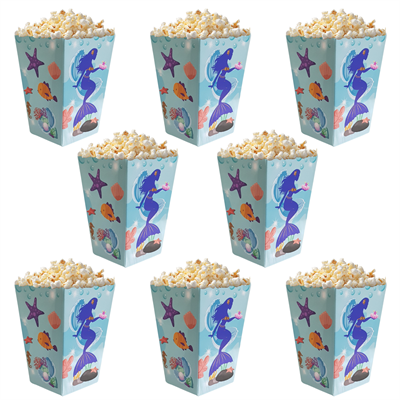 Deniz Kızı Temalı Popcorn Mısır Kutusu 8 li Paket