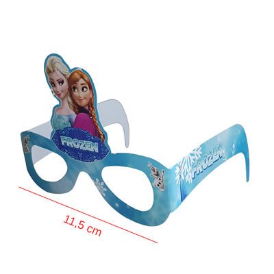 Elsa Frozen Temalı Kağıt Gözlük 6 Adet Parti Gözlüğü