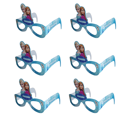 Elsa Frozen Temalı Kağıt Gözlük 6 Adet Parti Gözlüğü
