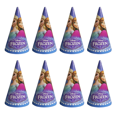 Elsa Frozen Temalı Karton Parti Şapkası 8 Adet