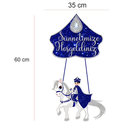 Gümüş Sünnetime Hoşgeldiniz Kapı Süsü Karton 35*60 cm