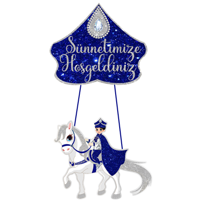 Gümüş Sünnetime Hoşgeldiniz Kapı Süsü Karton 35*60 cm