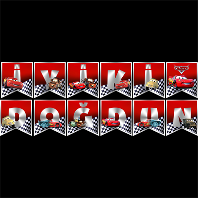 İyi ki Doğdun Cars Temalı Uzar Süs Banner – 180 cm