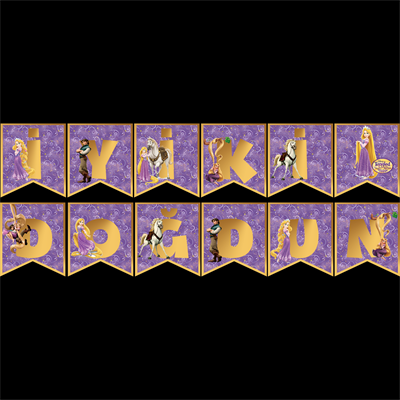 İyi ki Doğdun Rapunzel Temalı Uzar Süs Banner – 180 cm