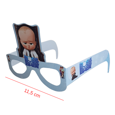 Baby Boss Temalı Kağıt Gözlük 6 Adet Parti Gözlüğü
