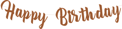 Karamel Temalı Happy Birthday Kaligrafi Banner