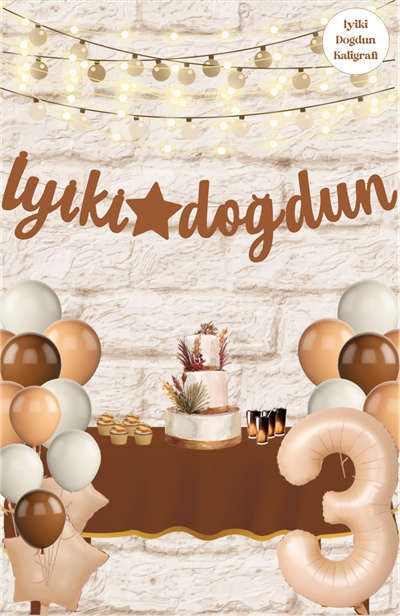 Karamel Temalı İyiki Doğdun Kaligrafi Banner