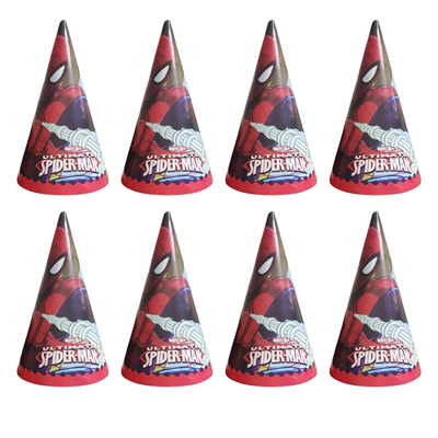 Karton Parti Şapkası Örümcek Adam Temalı 8 Adet
