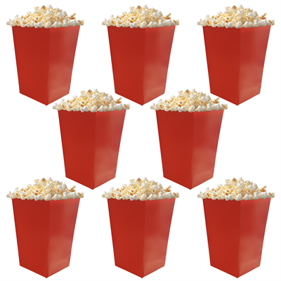 Kırmızı Renkli Popcorn Mısır Kutusu 8 li Paket