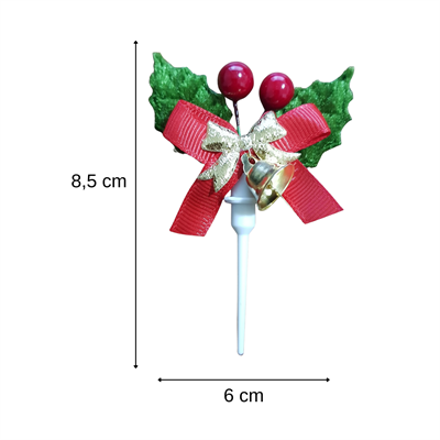 Kokina Çiçeği Temalı Yılbaşı 3D Pasta ve Cupcake Süsü - 10 Adet