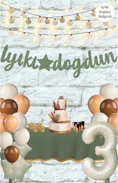 Küf Yeşili Temalı İyiki Doğdun Kaligrafi Banner