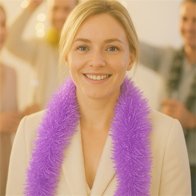 Lila Renkli Sim Süs Boyun Bağı – Yılbaşı ve Parti Simi (Tekli) 2 Metre