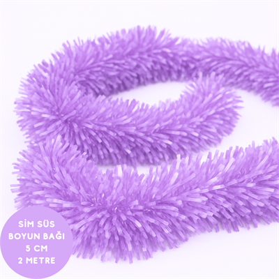 Lila Renkli Sim Süs Boyun Bağı – Yılbaşı ve Parti Simi (Tekli) 2 Metre